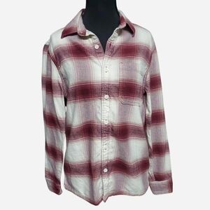 Y2k Hollister Button Down Shirt Womens XS Plaid Burgundy Bella Swan Twilight